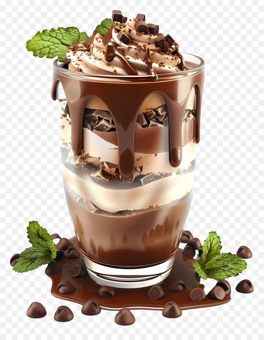 Parfait De Chocolate，Batido De Chocolate PNG