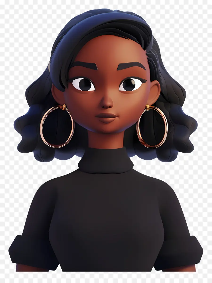 Mujer Negra，Mujer Con Aretes PNG