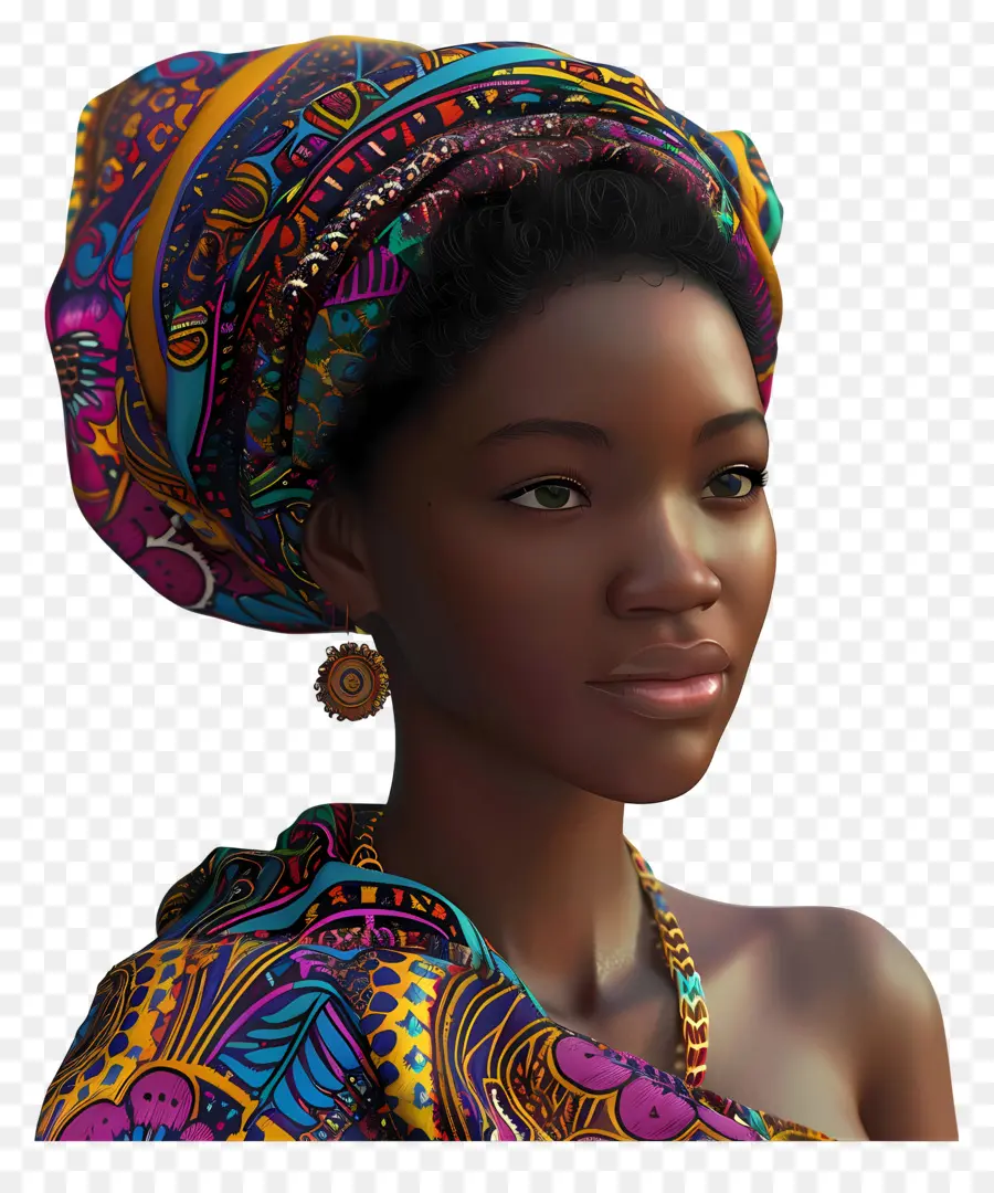 Mujer Africana，Mujer En Traje Tradicional PNG