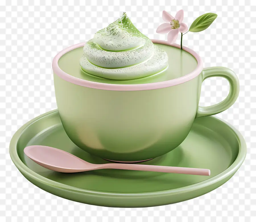 Té Matcha，Taza De Té Verde PNG