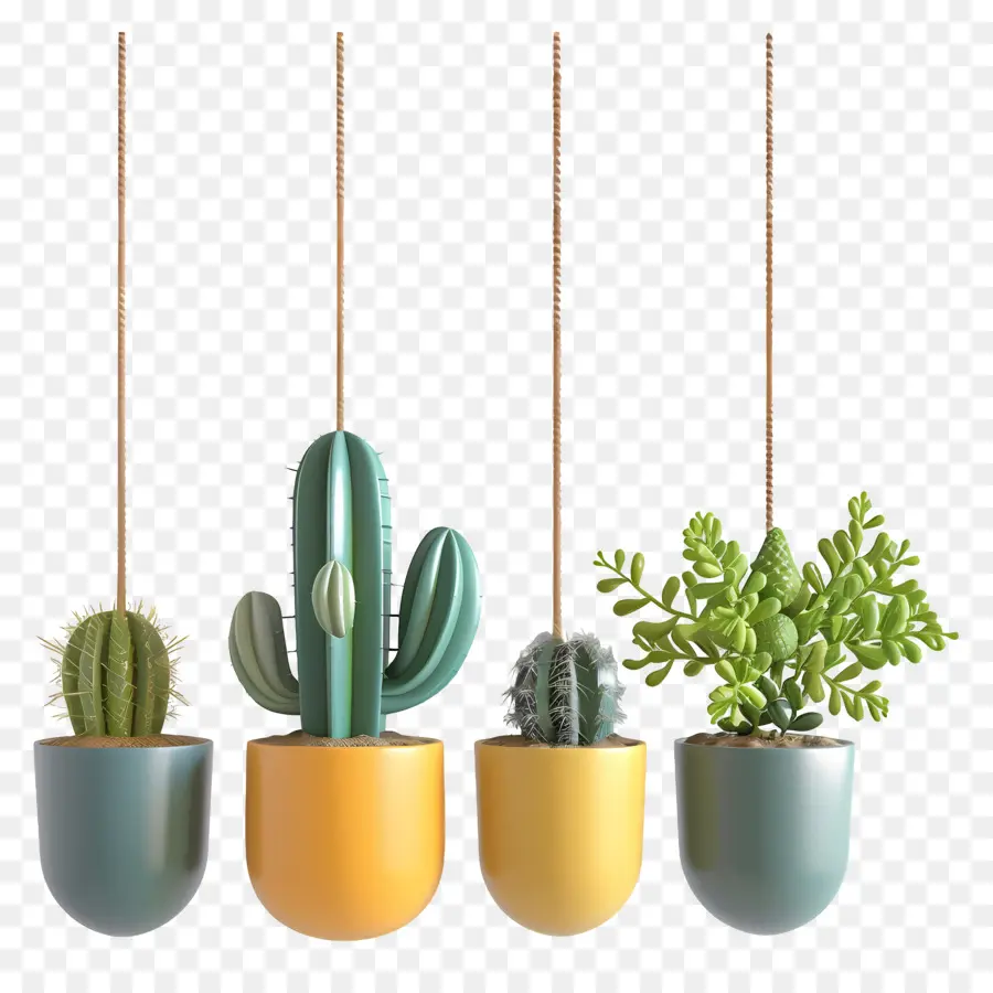 Cactus Colgantes，Jardineras Colgantes PNG