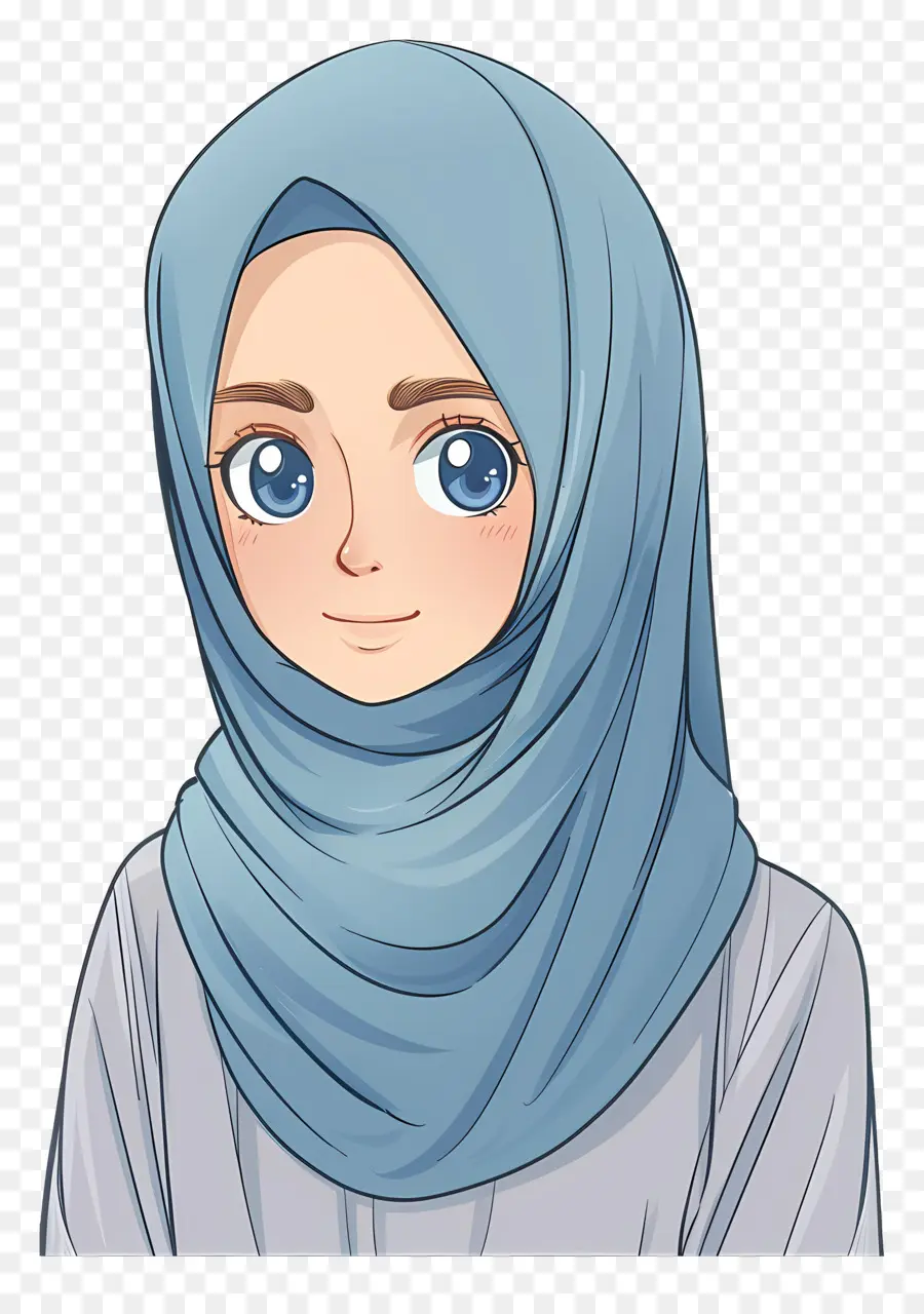 Chica Hijab De Dibujos Animados，Chica En Hijab PNG