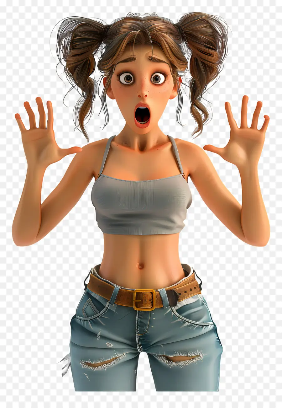 Mujer Sorprendida，Chica Sorprendida PNG