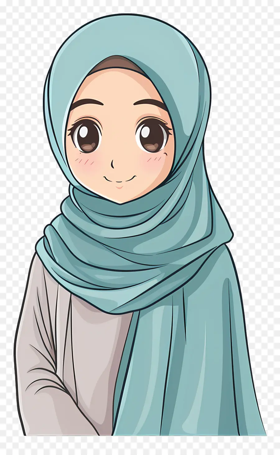 Chica Hijab De Dibujos Animados，Chica En Hijab PNG