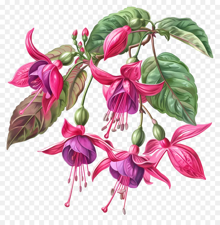 Flores Fucsias，Flores Rosadas PNG