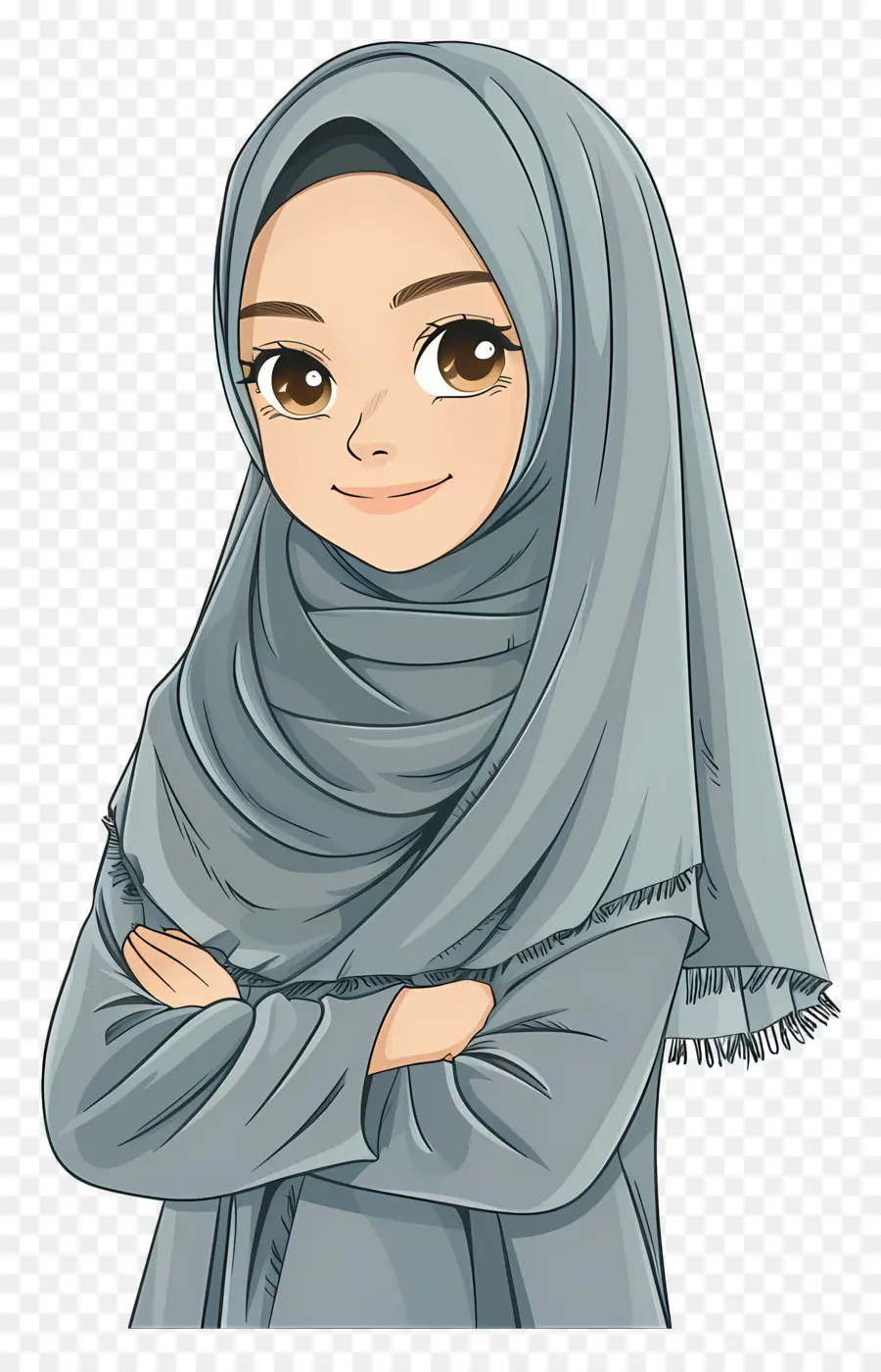 Chica Hijab De Dibujos Animados，Chica En Hijab PNG