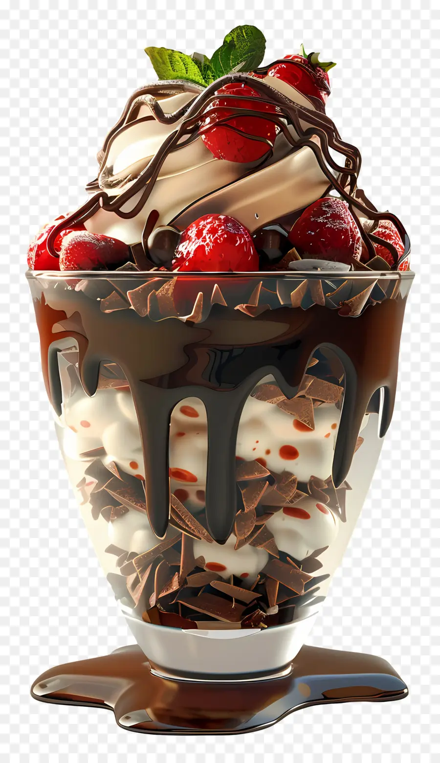 Parfait De Chocolate，Helado De Fresa PNG