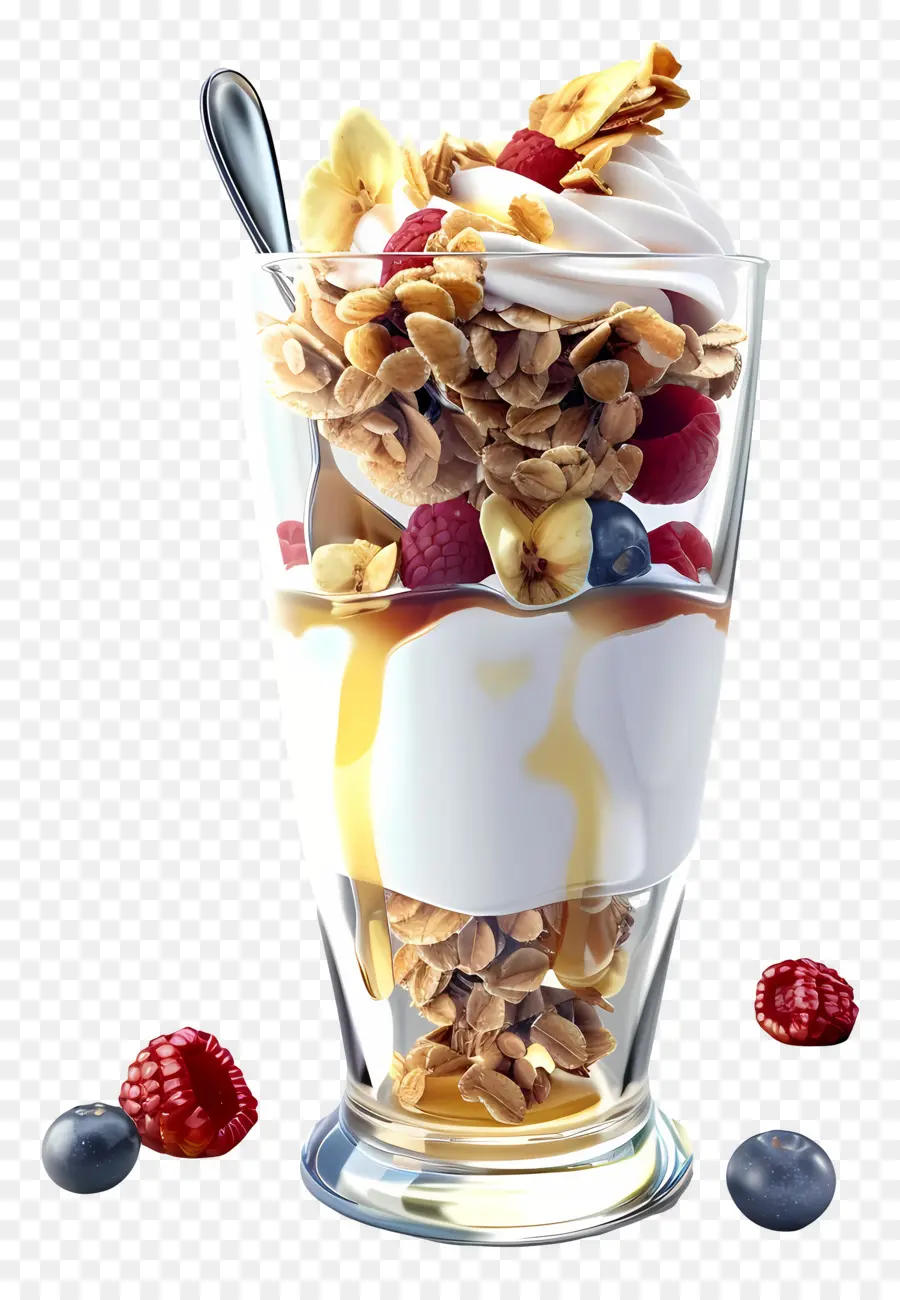 Parfait De Yogur，Granola PNG