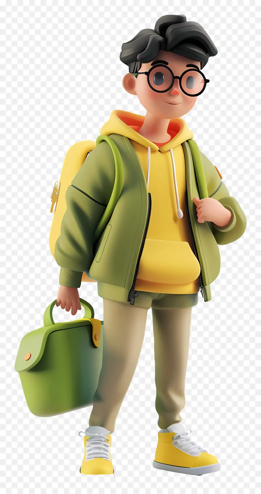 Estudiante De La Escuela，Niño Con Gafas Y Mochila PNG