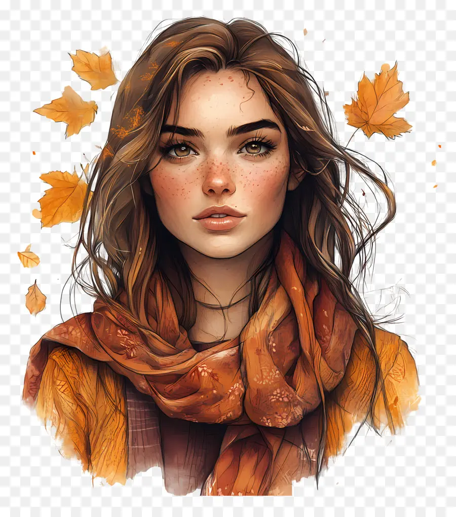 Chica De Otoño，Mujer Otoño PNG