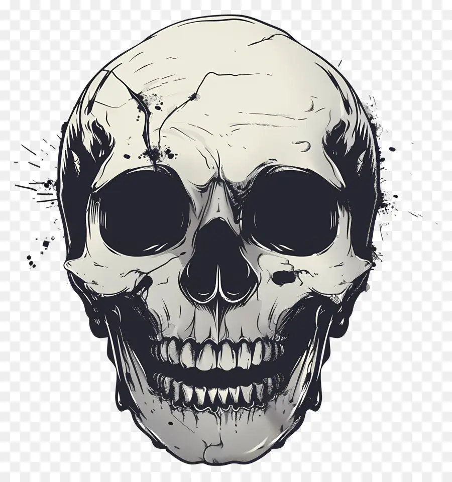 Calavera Espeluznante，Cráneo Agrietado PNG