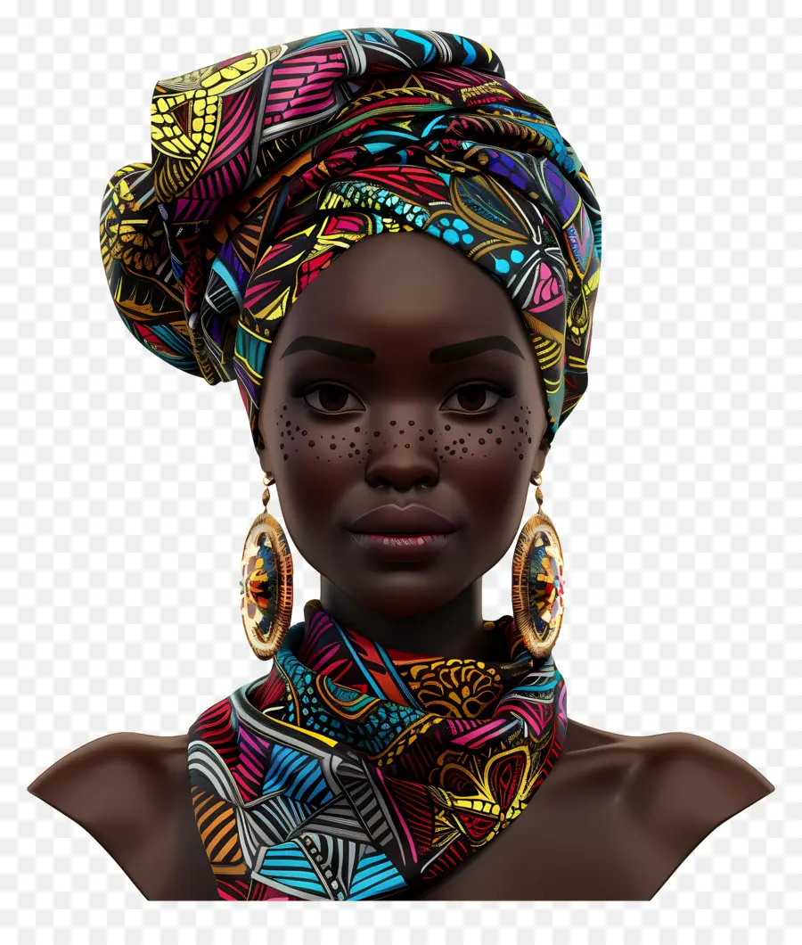 Mujer Africana，Mujer Animada PNG