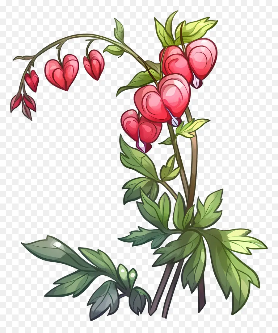 Flores Del Corazón Sangrante，Flores Rosas En Forma De Corazón PNG