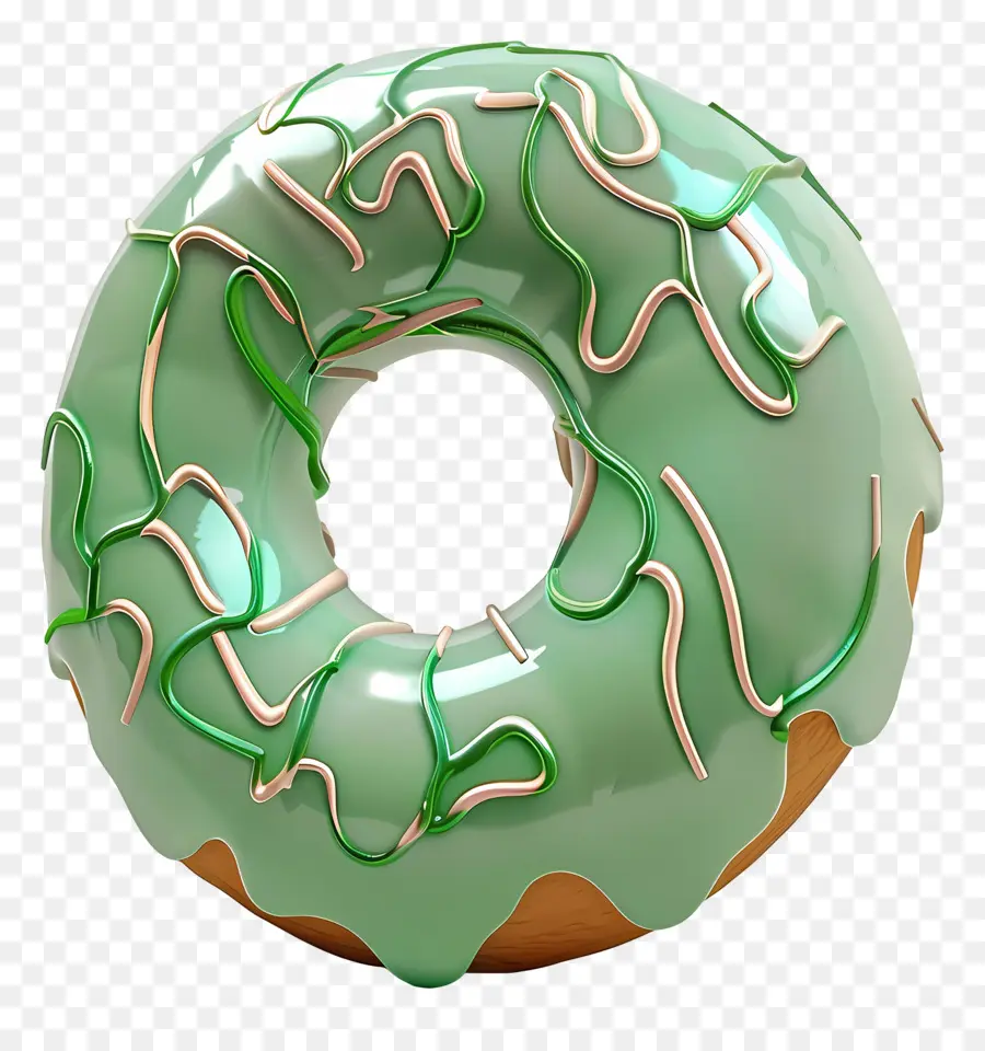 Donut Verde，Formación De Hielo PNG