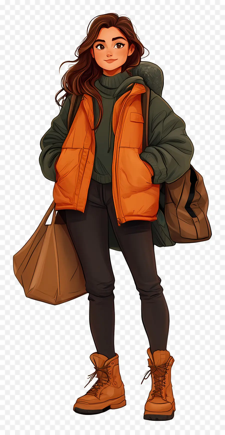 Otoño Acogedor，Chica En Ropa De Invierno PNG