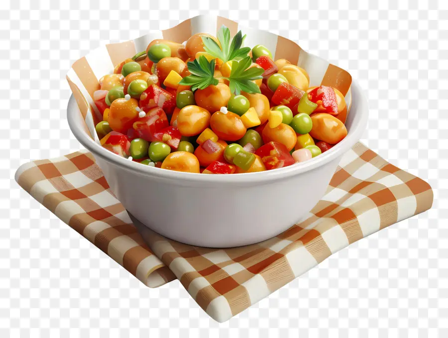 Cuenco Chana Chaat，Ensalada De Verduras Coloridas PNG