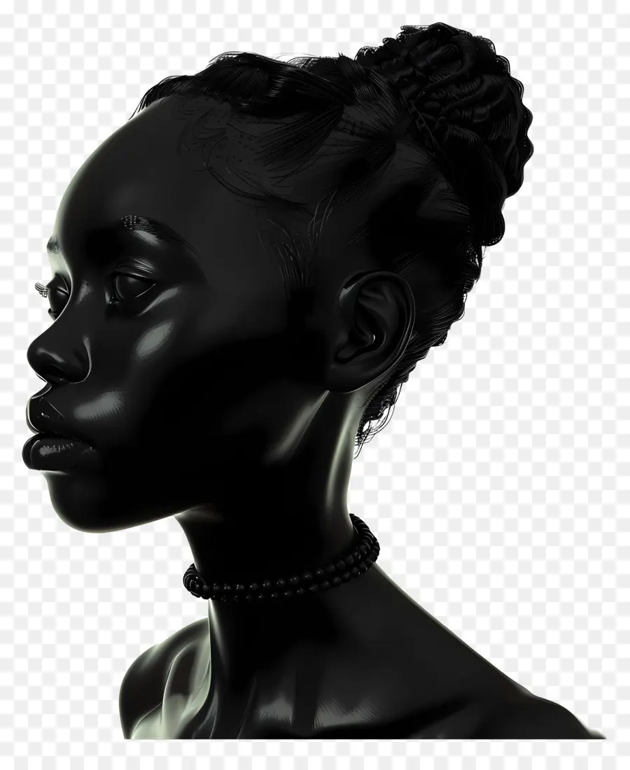 Mujer Negra，Escultura De Busto Negro PNG