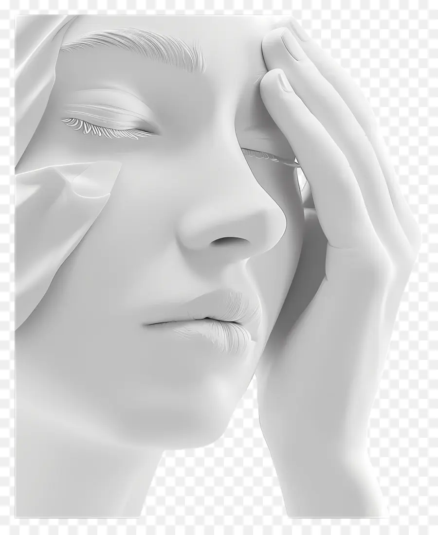 Mujer Llorando，Escultura Blanca PNG