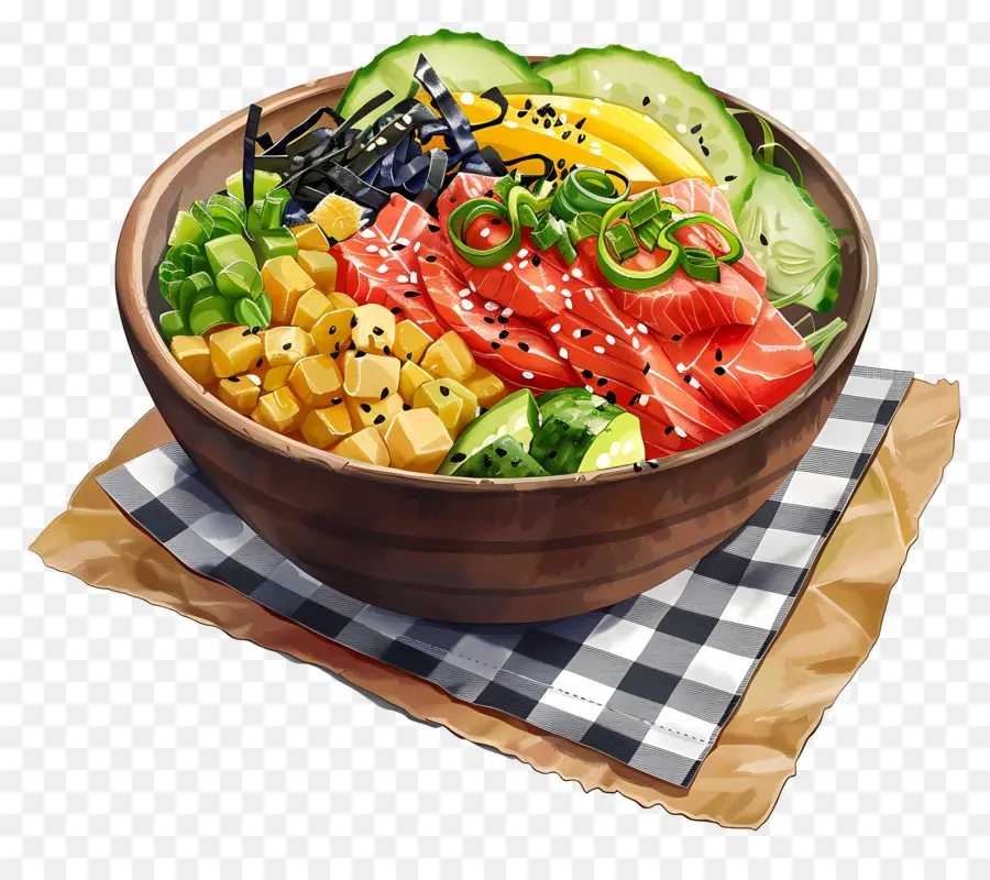 Poke Bowl，Ensaladera PNG