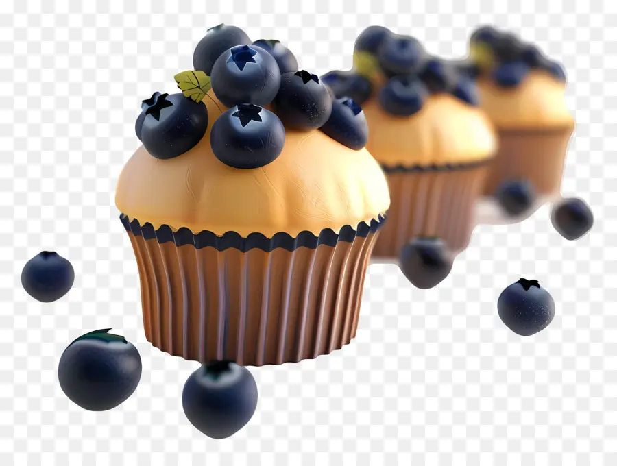 Muffins De Arándanos，Horneado PNG