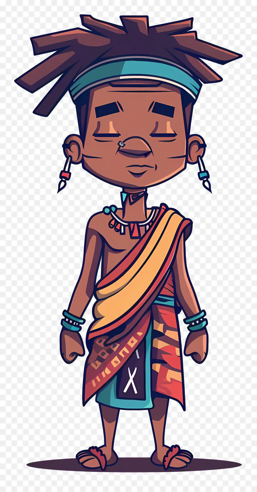 Guerrero Tribal，Personaje De Vestimenta Tradicional PNG