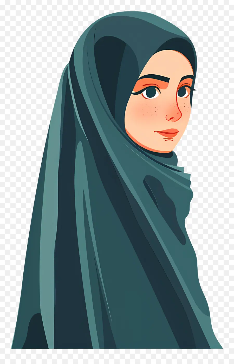 Chica Hijab De Dibujos Animados，Mujer En Hijab PNG