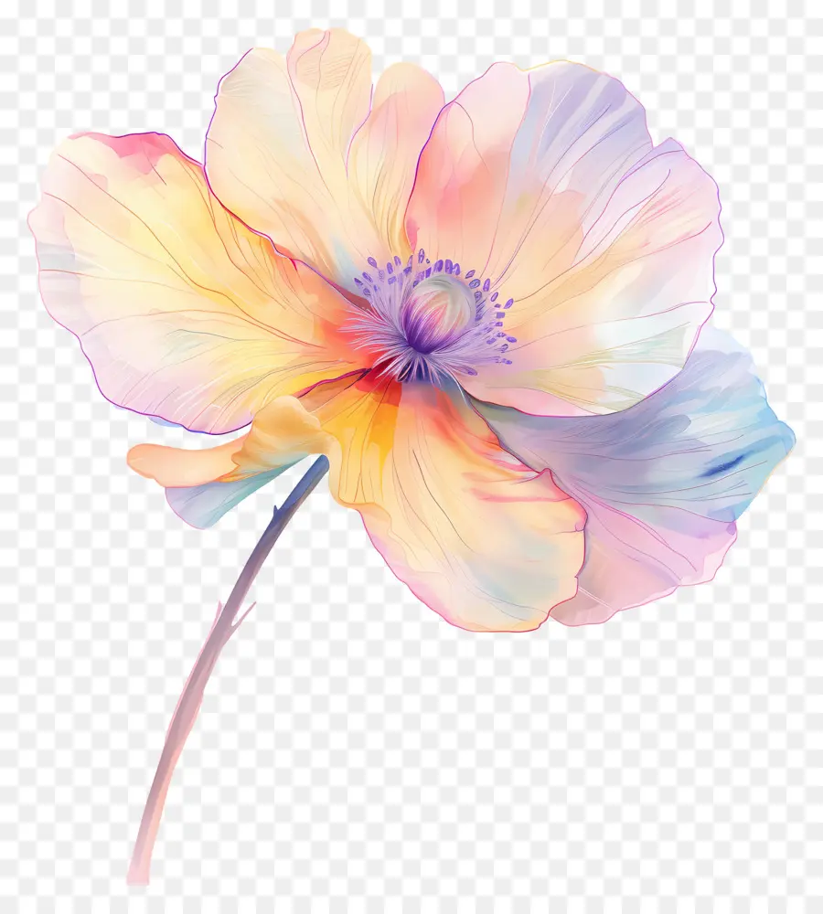 Flor Pastel，Flor Colorida PNG