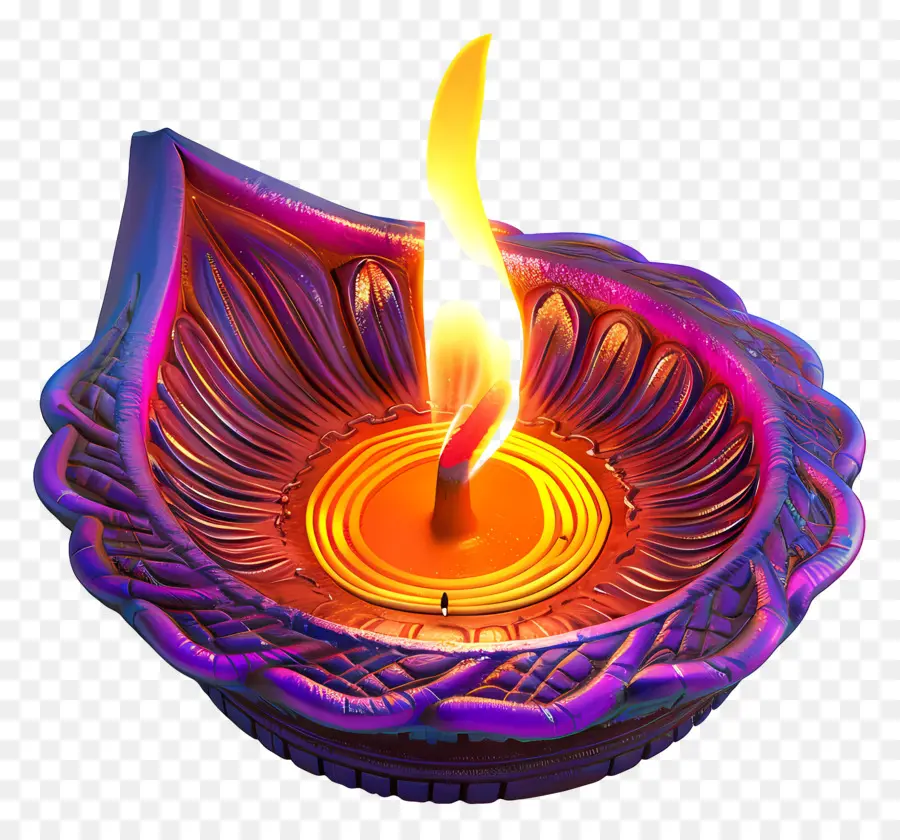 Diwali Diya，Diya Colorida PNG