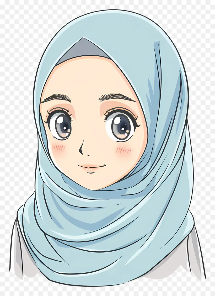 Chica Hijab De Dibujos Animados，Chica En Hijab PNG