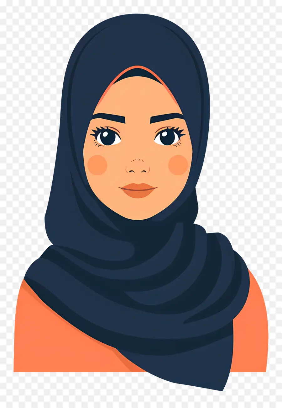 Chica Hijab De Dibujos Animados，Mujer En Hijab PNG