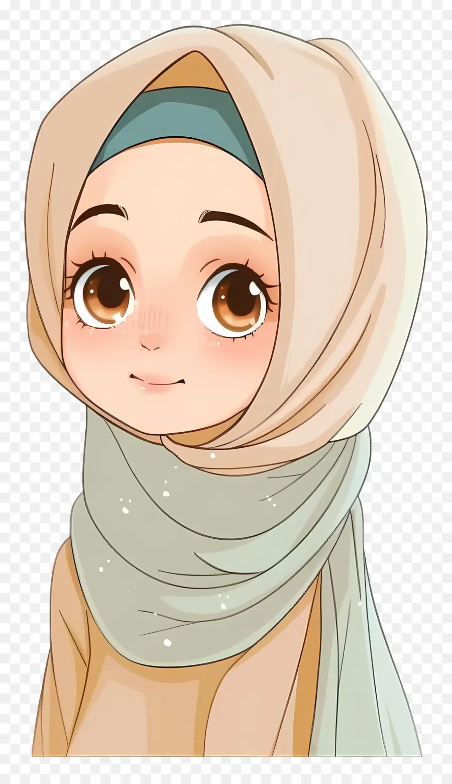 Chica Hijab De Dibujos Animados，Chica En Hijab PNG