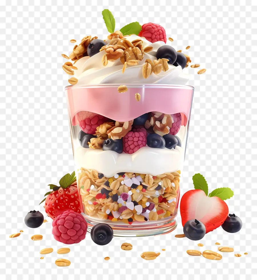 Parfait De Yogur，Frutas PNG