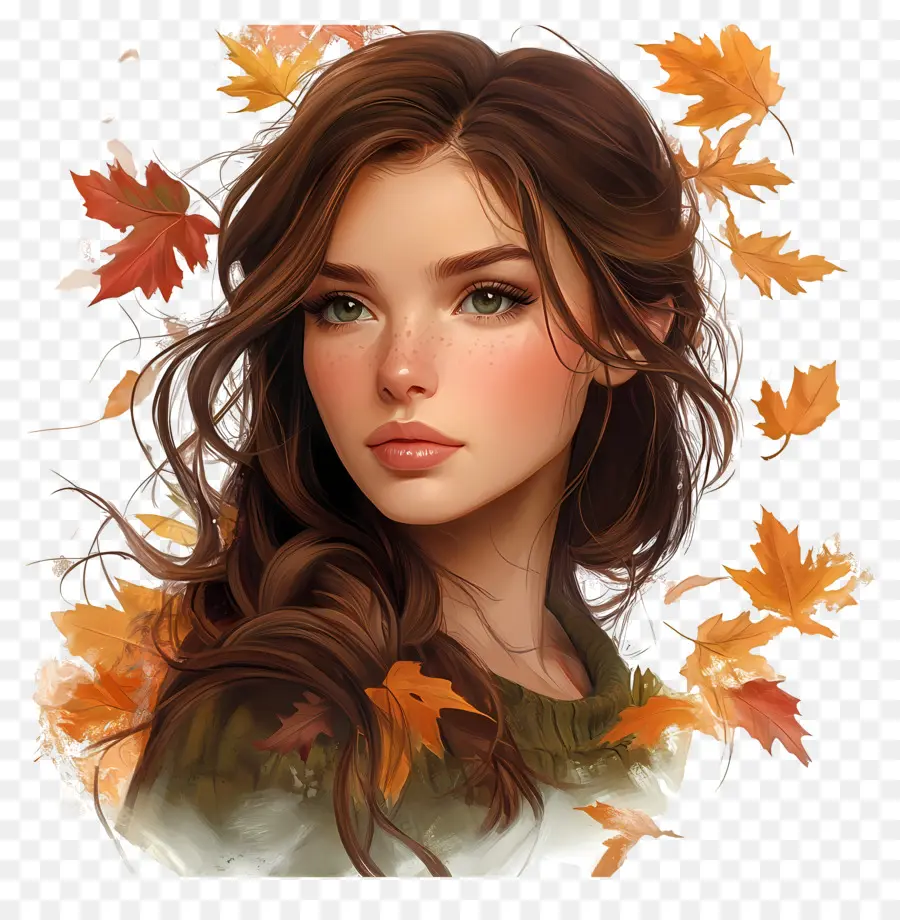 Chica De Otoño，Mujer Otoño PNG