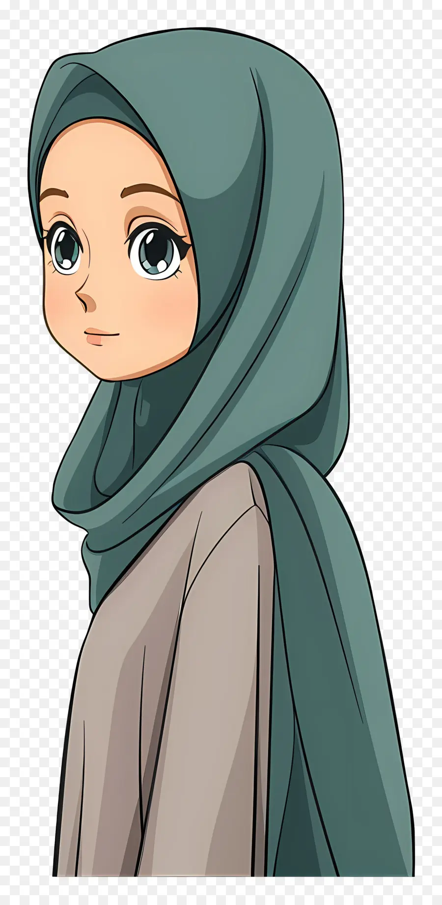 Chica Hijab De Dibujos Animados，Chica En Hijab PNG