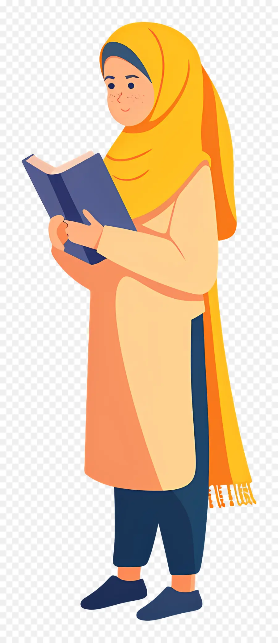 Chica Hijab Sosteniendo Libro，Niña Leyendo Libro PNG