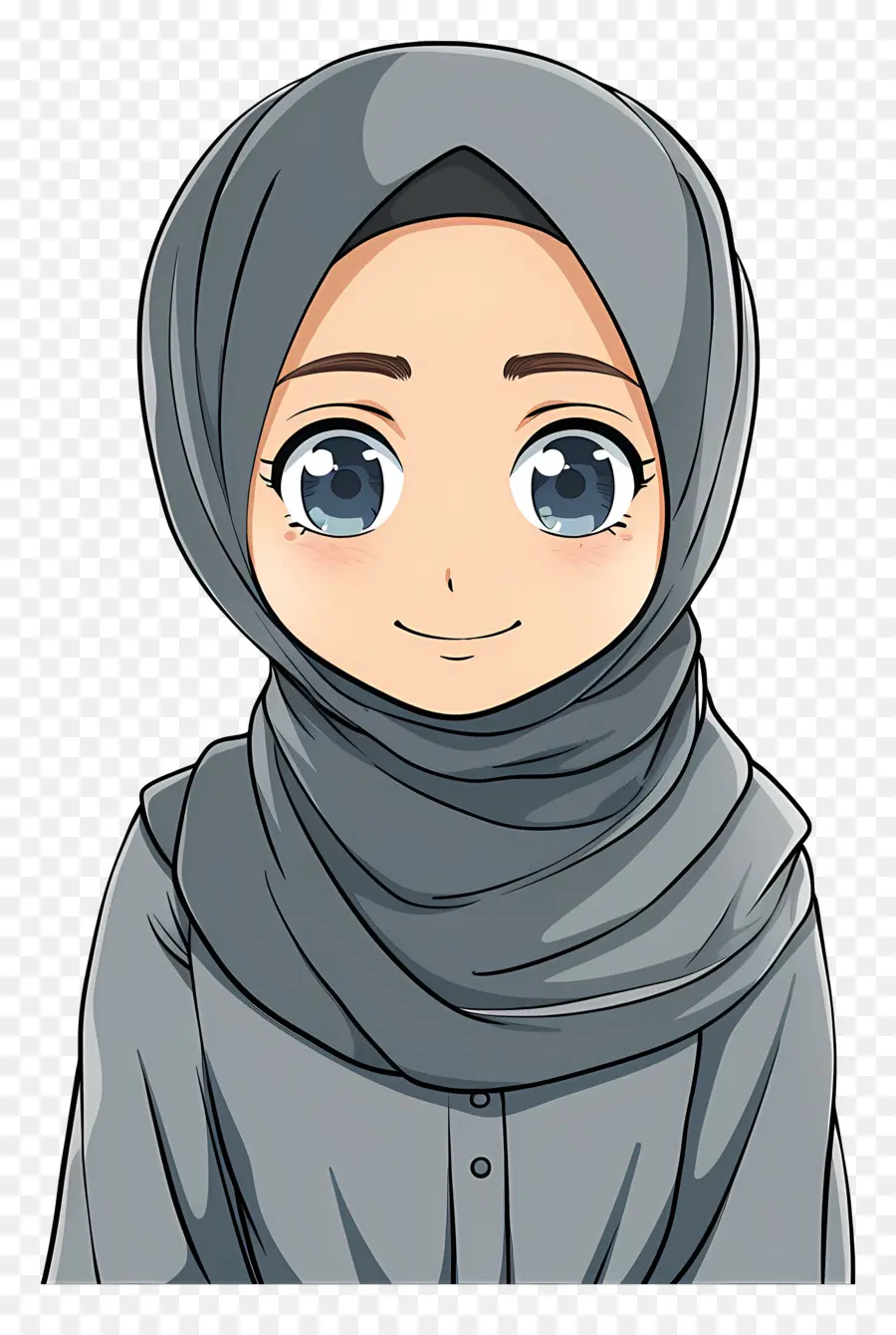 Chica Hijab De Dibujos Animados，Chica En Hijab PNG