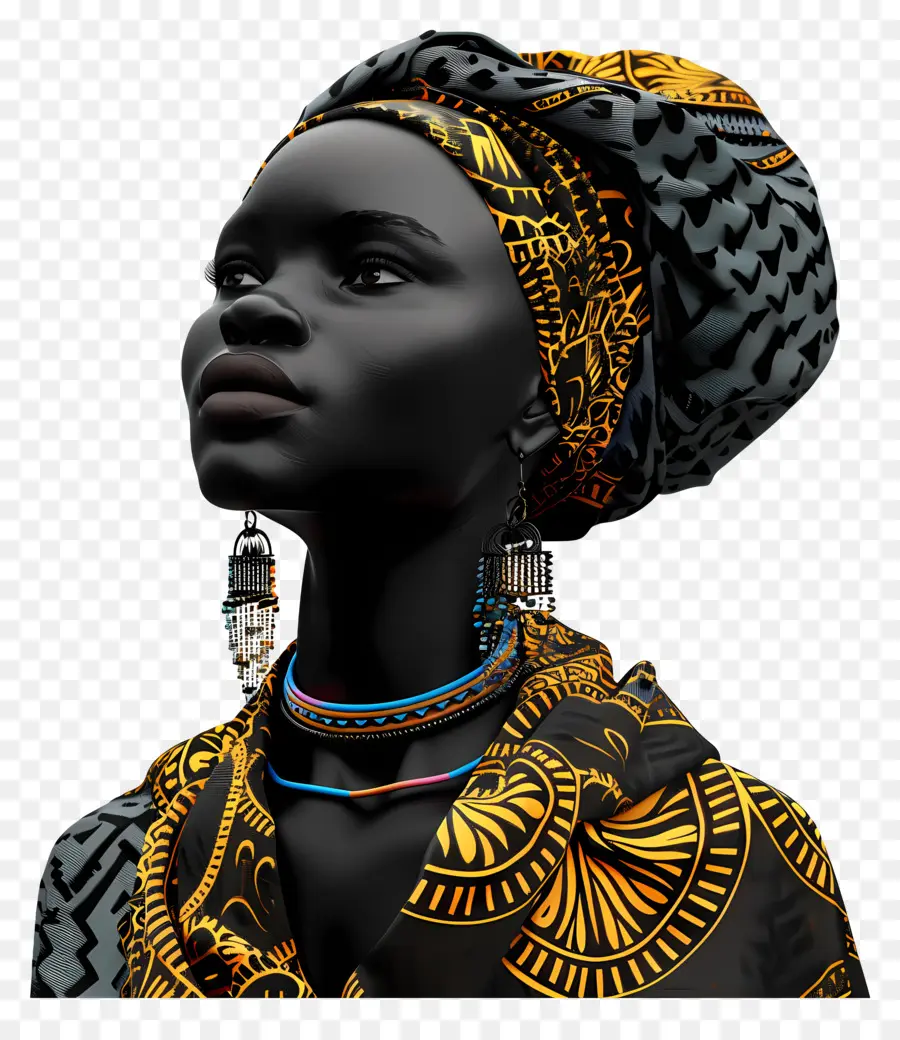 Mujer Africana，Mujer Animada PNG