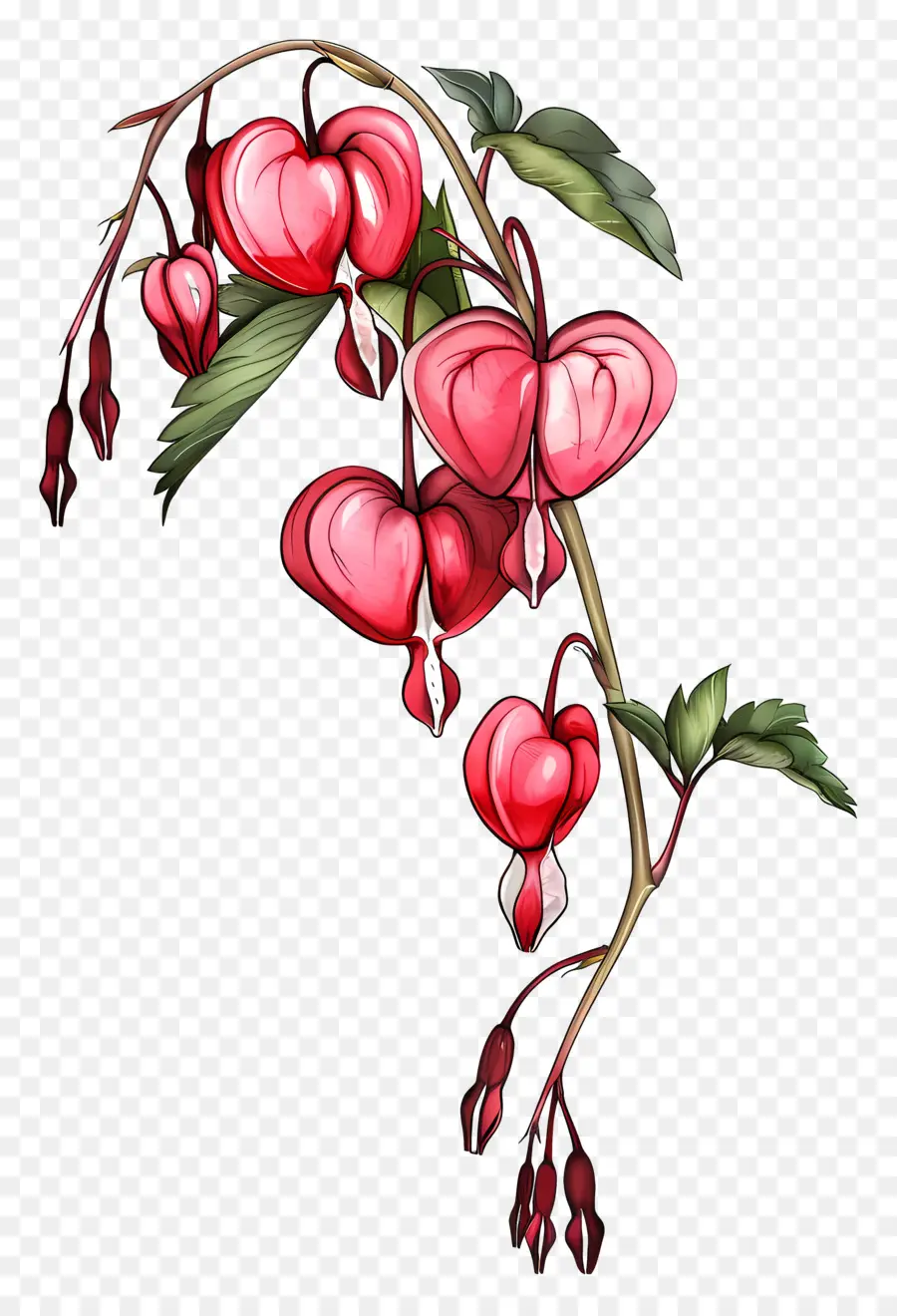 Flores Del Corazón Sangrante，Flores De Corazon PNG