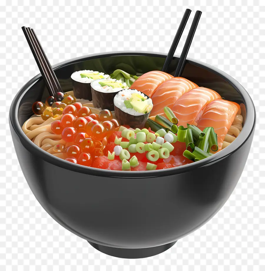 Poke Bowl，Tazón De Sushi PNG