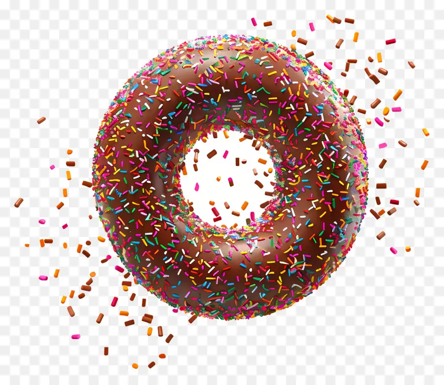 Donut Espolvoreado Con Chocolate，Donut De Chocolate PNG