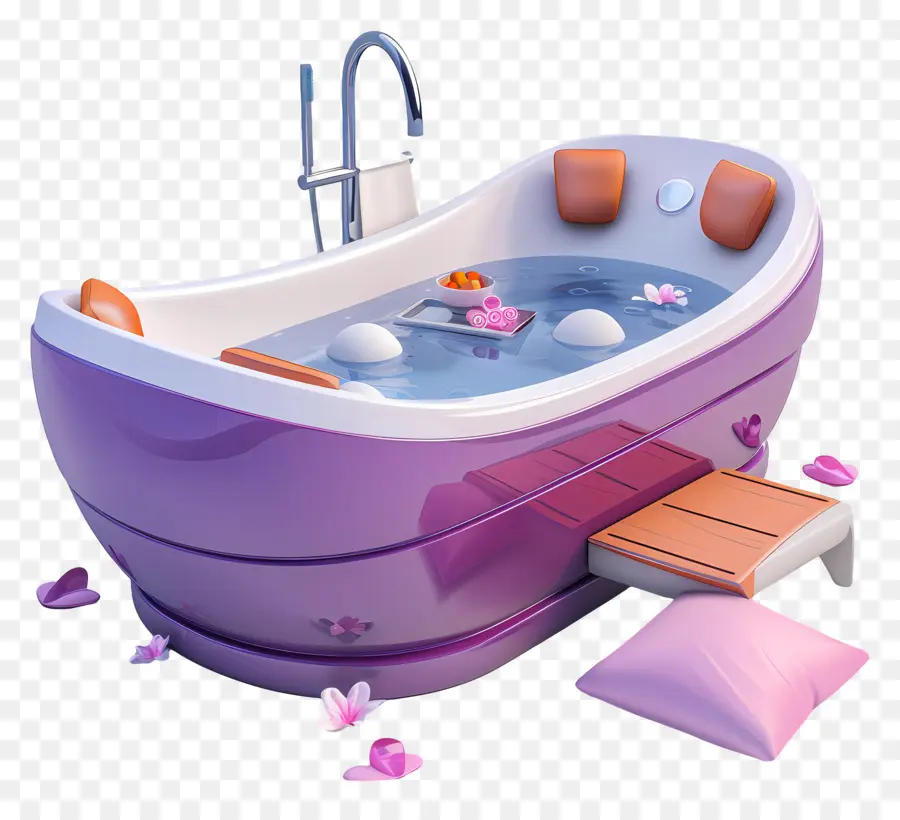 Baño De Spa，Bañera Morada PNG