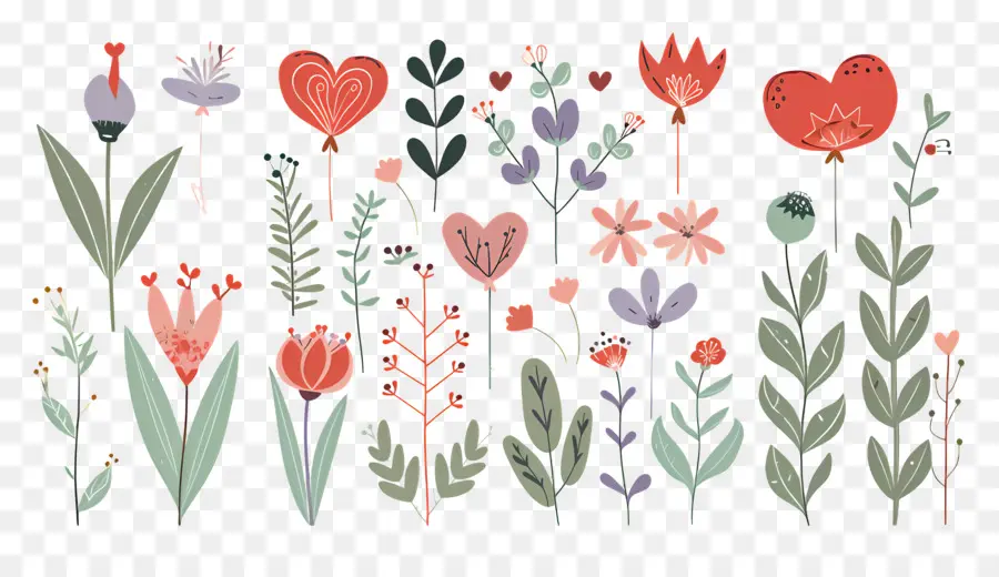 Flores Y Plantas，Ilustraciones Florales PNG