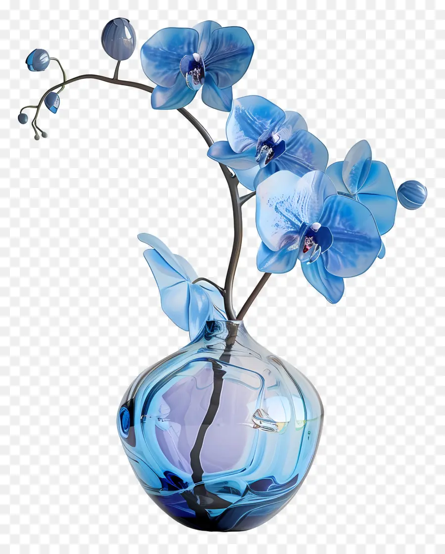 Orquídea Azul，Orquídeas Azules En Jarrón PNG