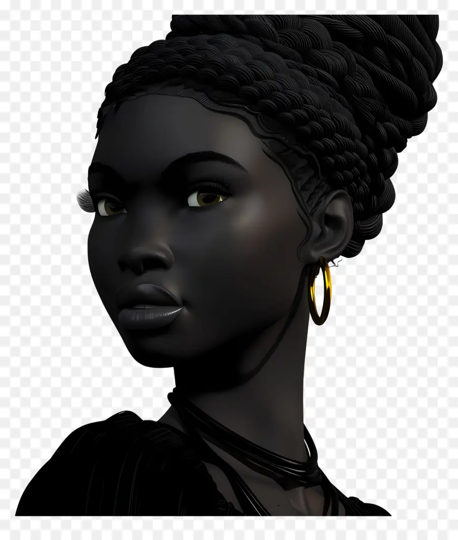 Mujer Negra，Mujer Con Aretes PNG