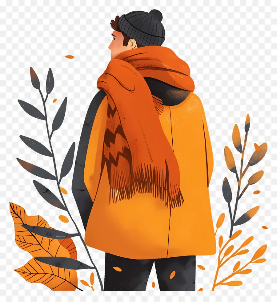 Hombre Invierno，Persona En Ropa De Otoño PNG