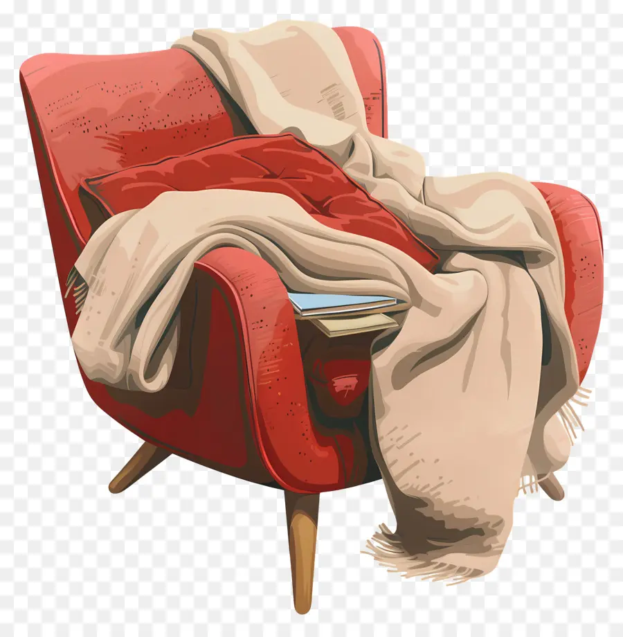 Sillón Acogedor，Sillón Rojo PNG