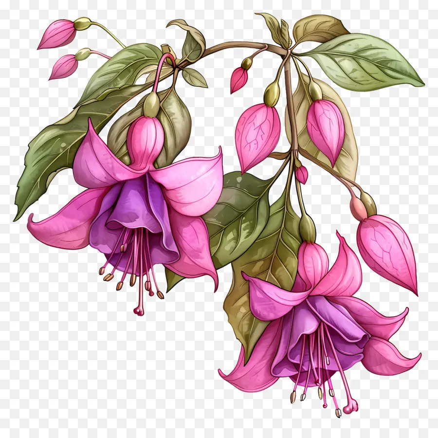 Flores Fucsias，Flores Rosadas PNG