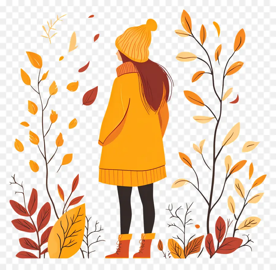 Chica De Otoño，Chica En Otoño PNG