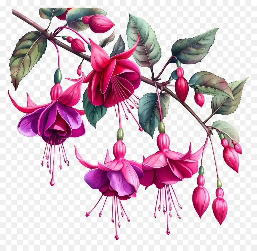 Flores Fucsias，Flores Rosadas PNG