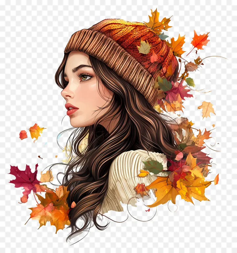 Chica De Otoño，Mujer Otoño PNG